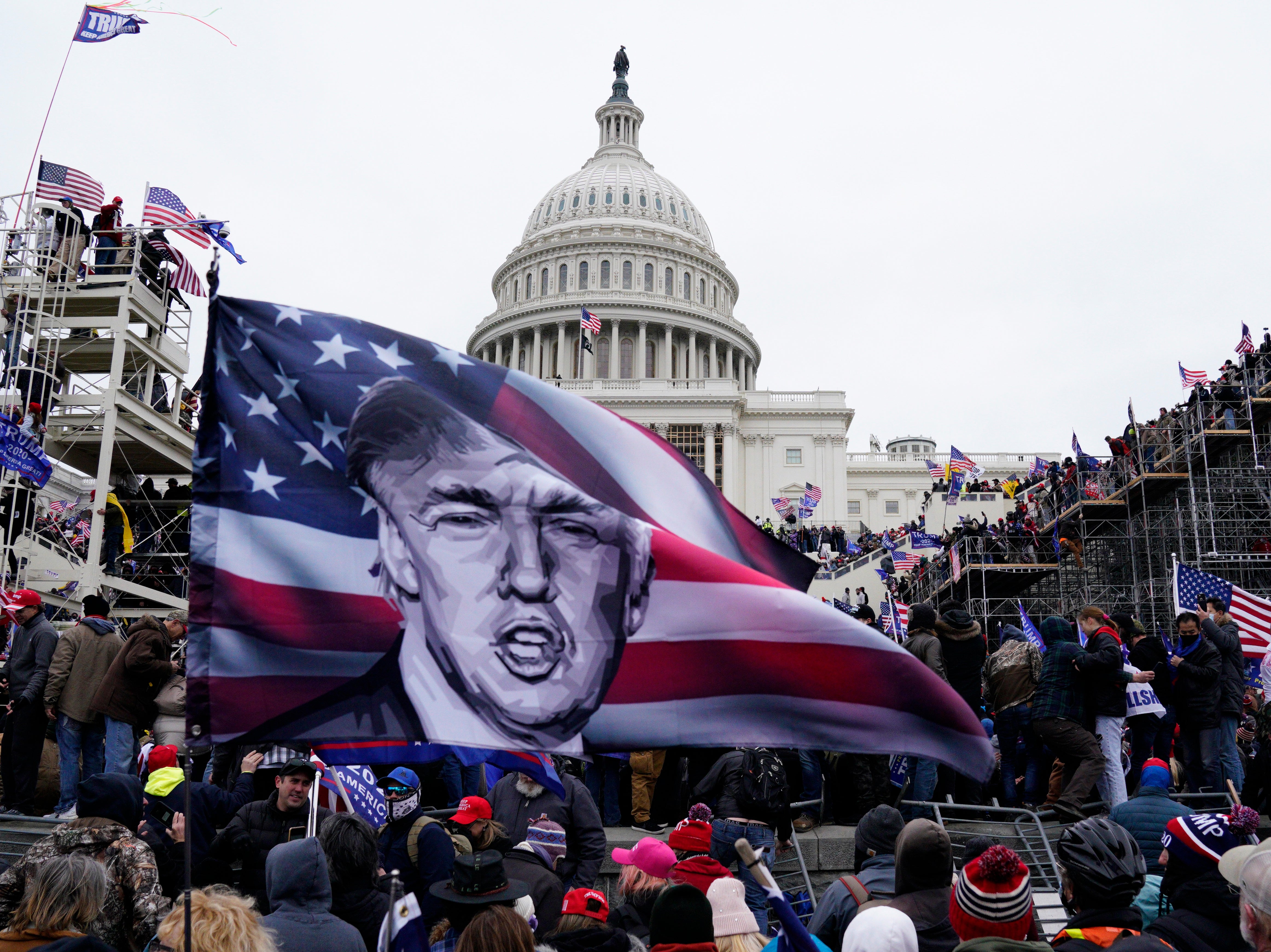 Supporters of Donald Trump storm the US Capitol on 6 January 2021