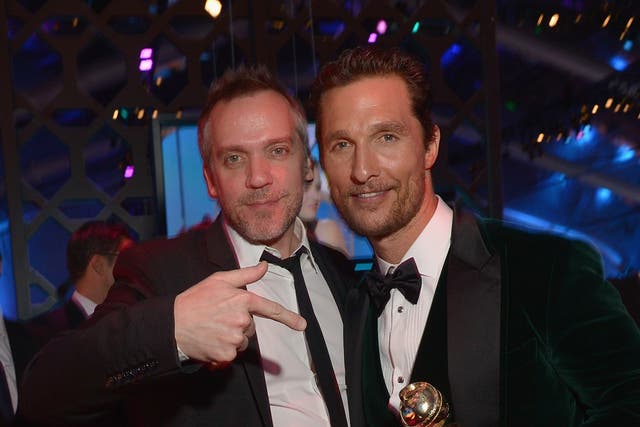 <p>Matthew McConaughey with ‘Dallas Buyer’s Club’ filmmaker Jean-Marc Vallée </p>