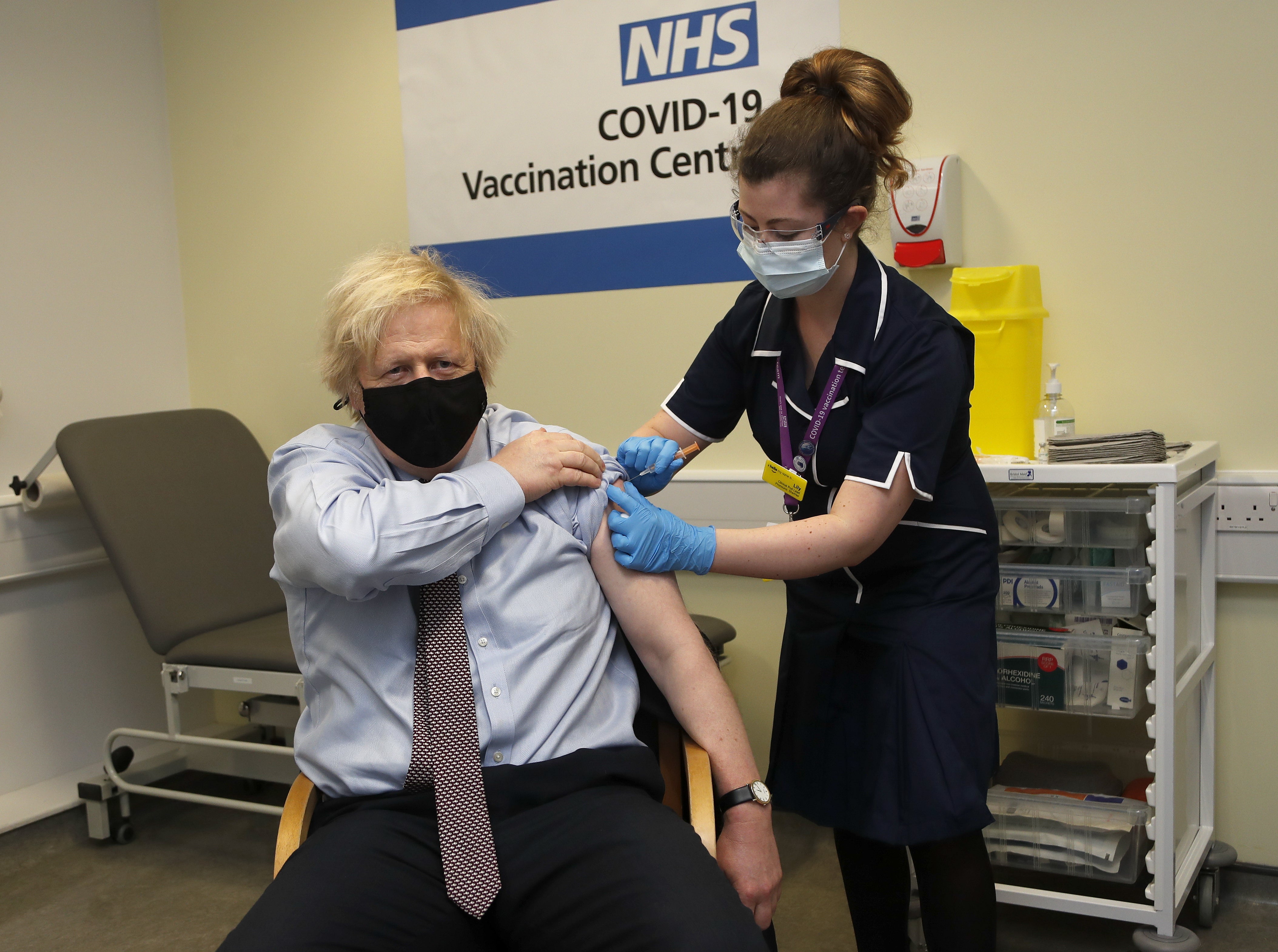 Prime Minister Boris Johnson said the vaccination drive was the best way out of the restrictions, as he urged people to come forward when called to be jabbed (Frank Augstein/PA)