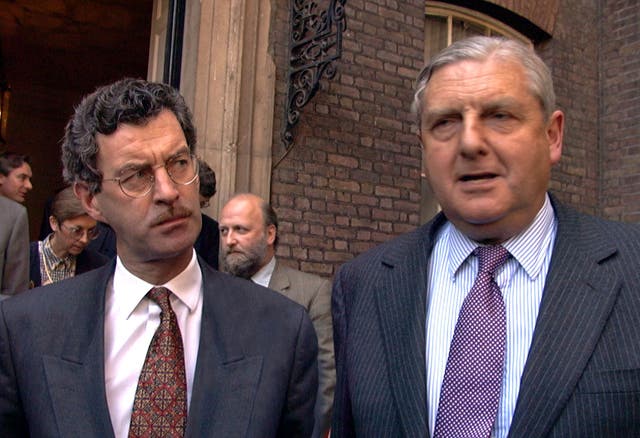 Northern Ireland Secretary Sir Patrick Mayhew with Irish Foreign Secretary Dick Spring (Fez Parker/PA)