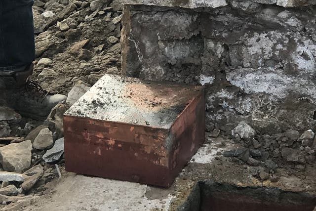 <p>A second time capsule found while removing the statue of Confederate general Robert E Lee in Richmond, Virginia </p>