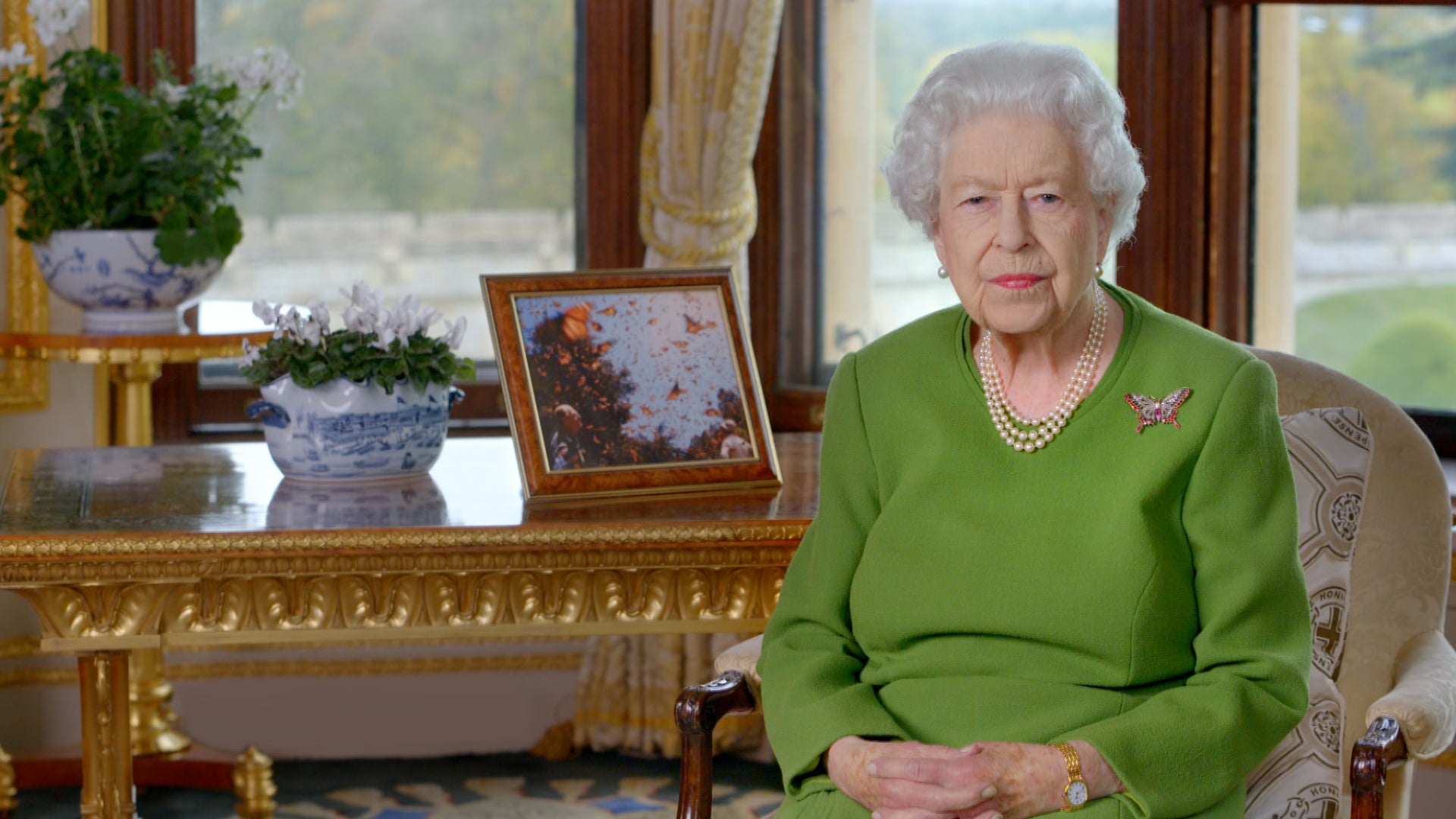 The Queen in a video message to world leaders after she missed the Cop26 summit (Buckingham Palace/PA)