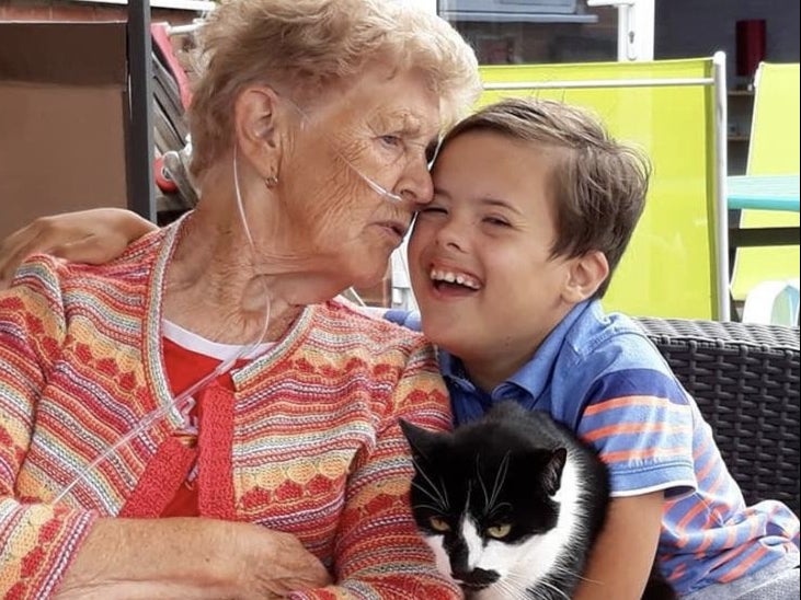 Angie looked after her aunt, Jean, pictured with Samuel