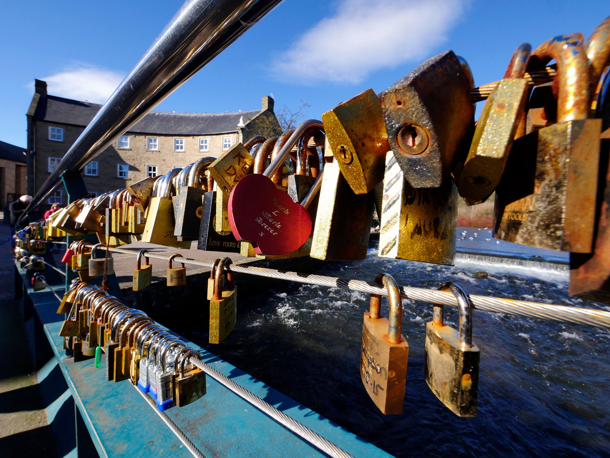 Thousands of love locks have been locked onto the bridge since 2012