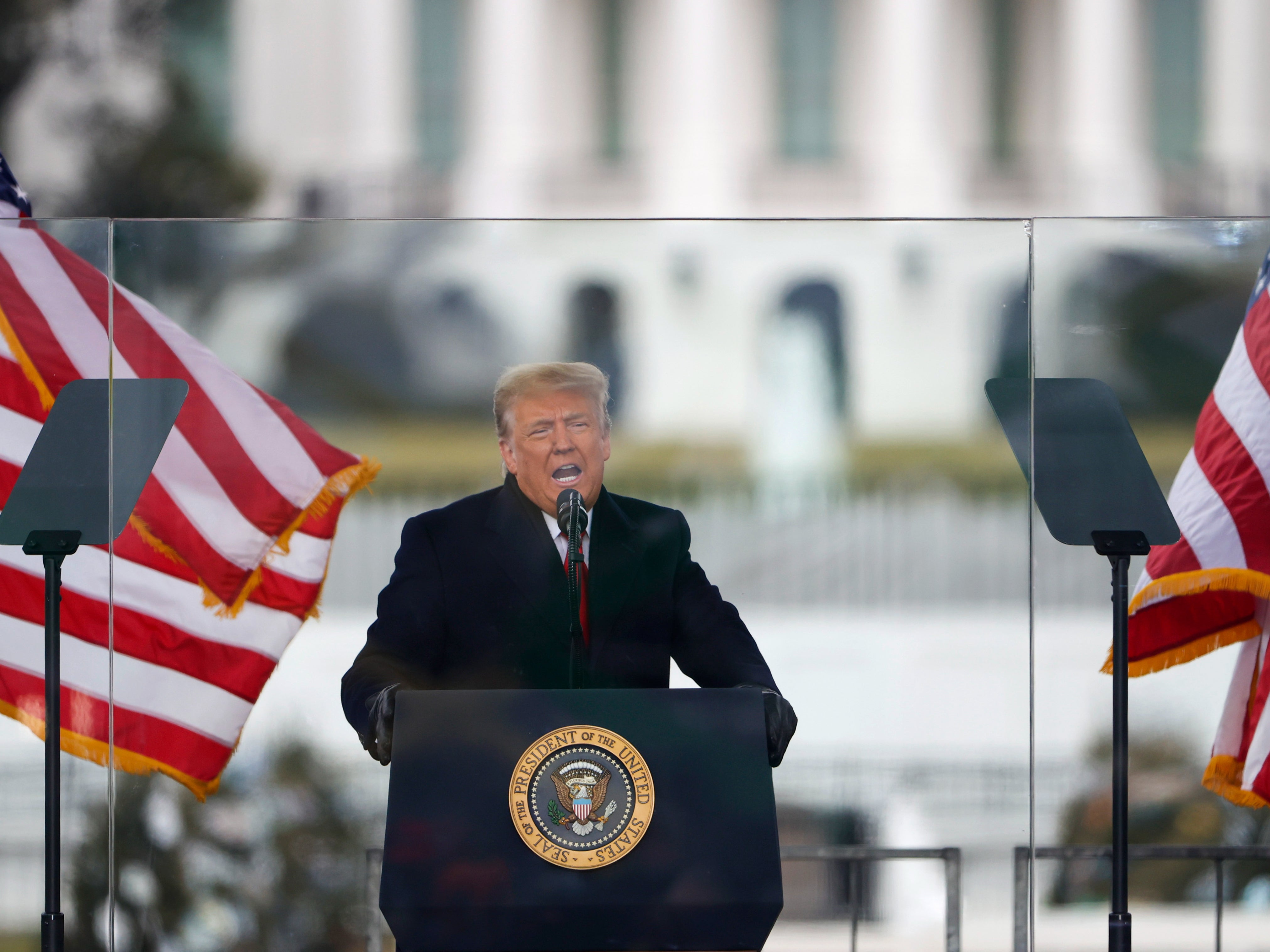 Trump speaks at his ‘Stop the Steal’ rally outside the White House on 6 January 2021