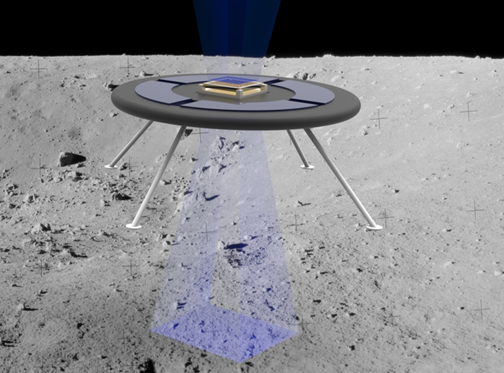 <p>Illustration shows a concept image of a hovering rover that levitates by harnessing the moon’s natural charge</p>