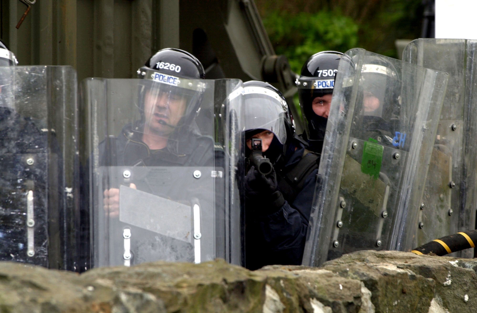 Riot police at Drumcree in Portadown (Haydn West/PA)