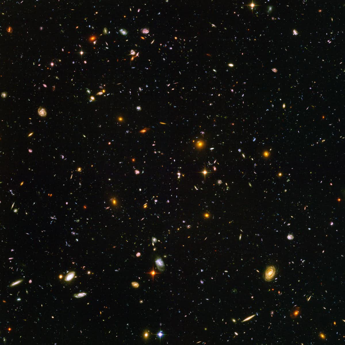 The Deep Field contains nearly 10,000 objects, almost all of which are very distant galaxies