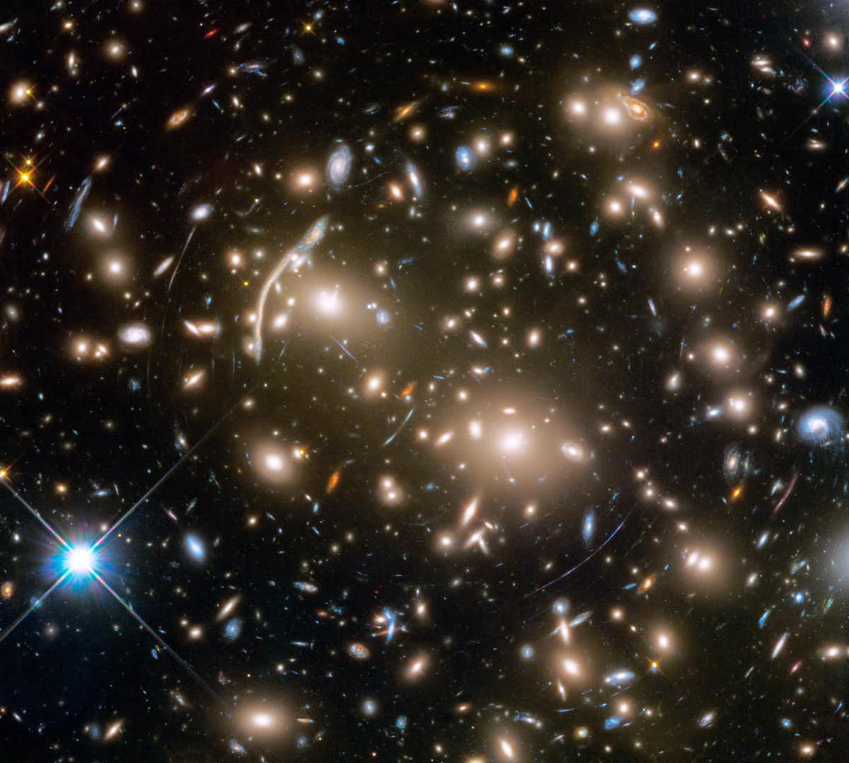 Watch this space: Abell 370 is a cluster of hundreds of galaxies about five billion light-years away from us