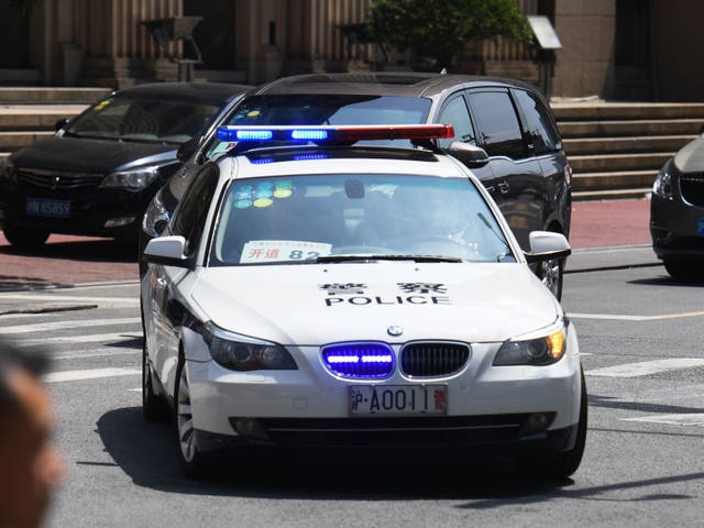 <p>Representational: A police car in Shanghai on 30 July 2019 </p>