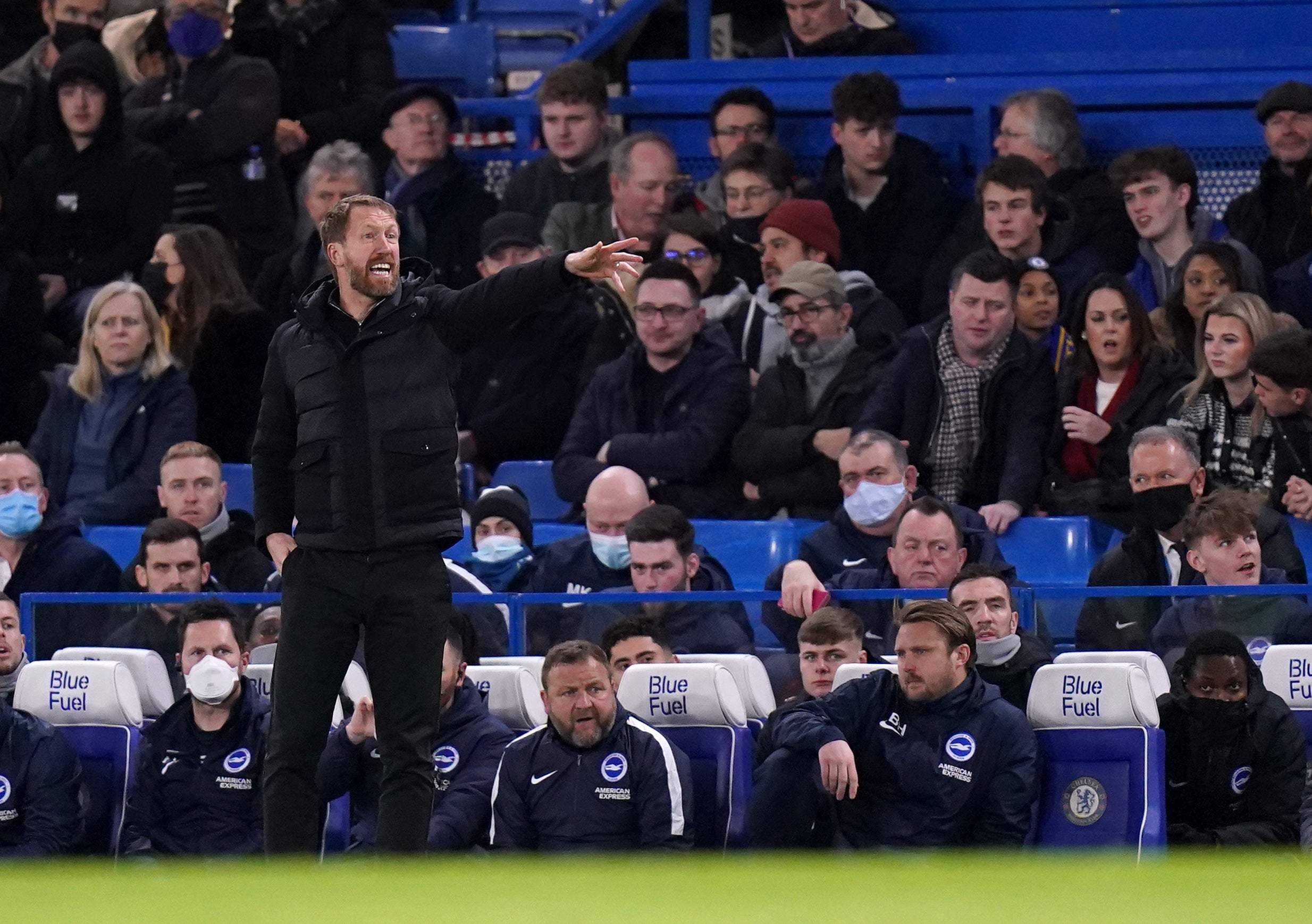 Graham Potter was made to wait until late in the game before Brighton grabbed a point (Adam Davy/PA)