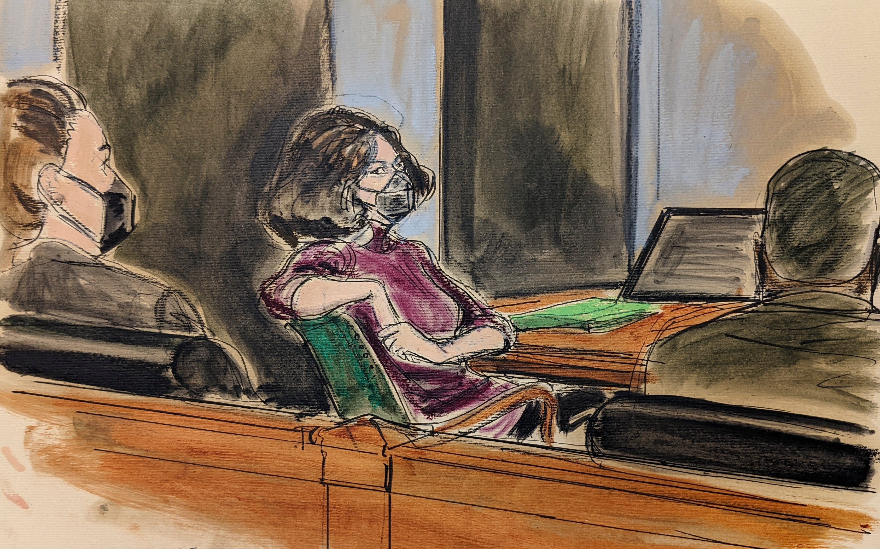 Ghislaine Maxwell sits in the courtroom (Elizabeth Williams/AP)