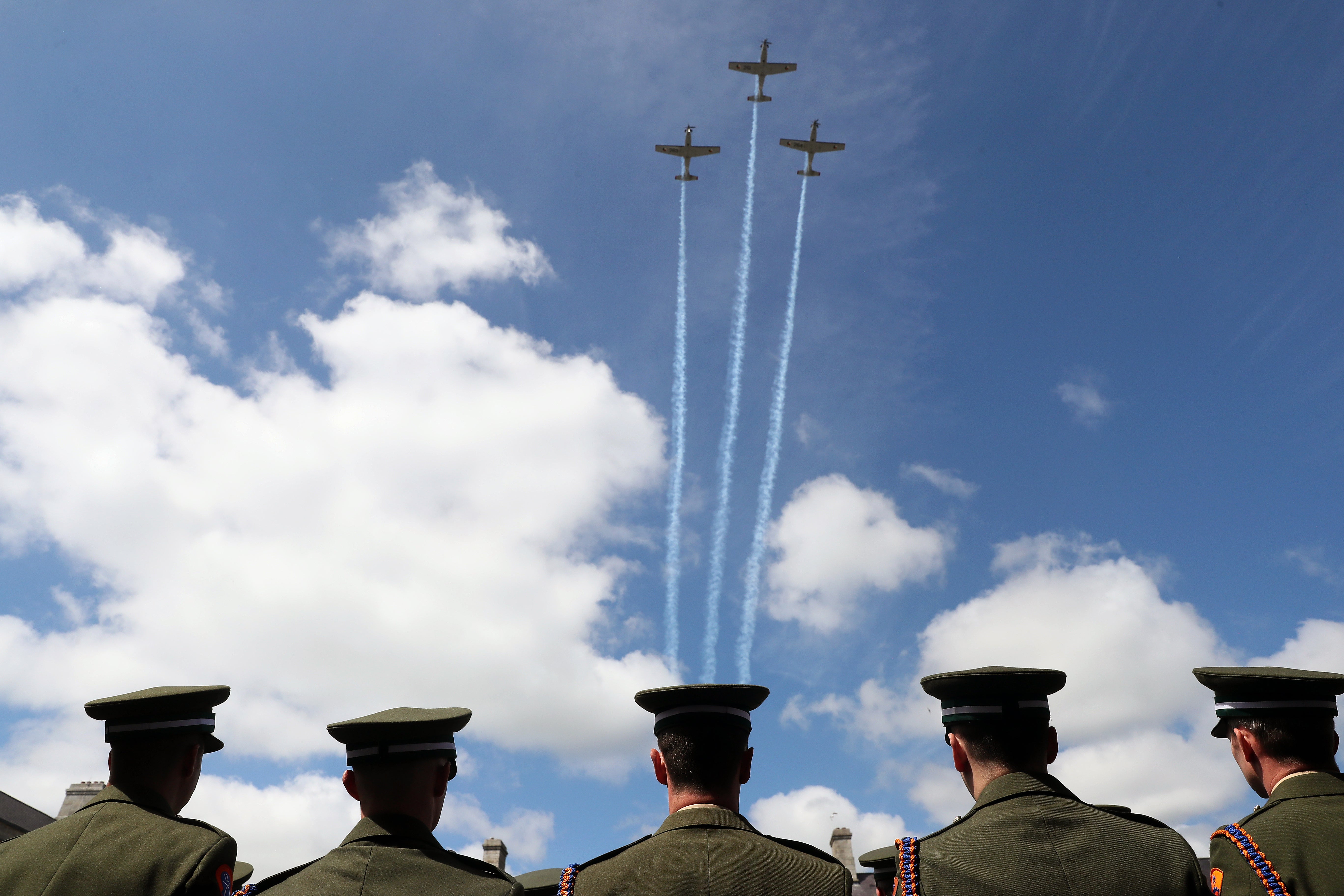 The Irish Air Corps perform a flypast during the National Day of Commemoration ceremony (Brian Lawless/PA)