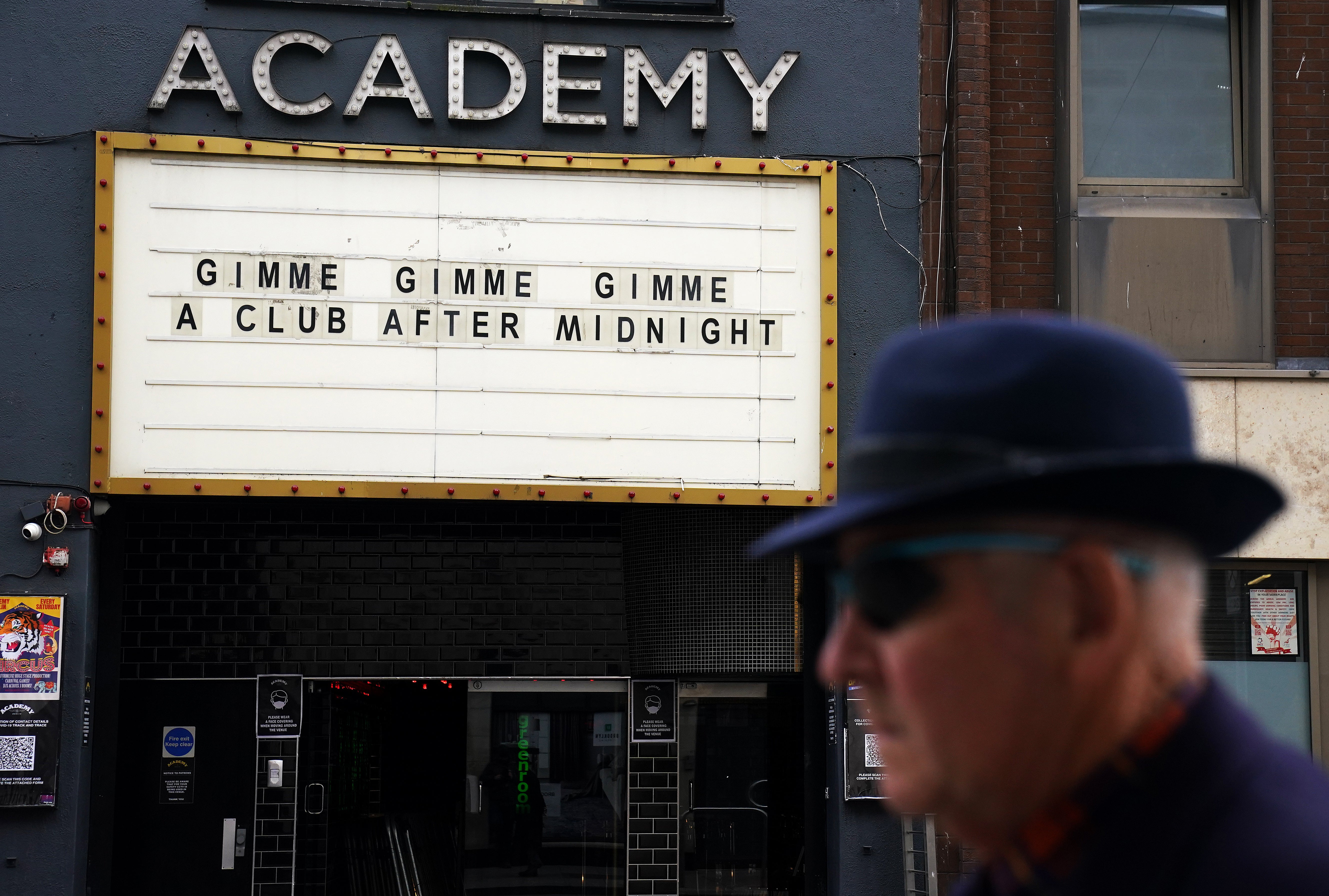 A sign outside the Academy music venue in Dublin city centre (Brian Lawless/PA)