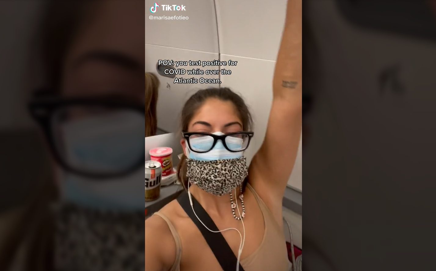 Marisa Fotieo’s TikTok video of her plane bathroom quarantine