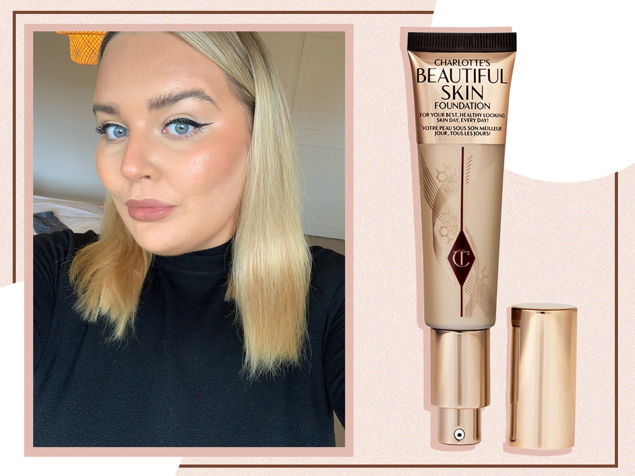 The new foundation has an almost gel-like consistency that buffs into the skin beautifully