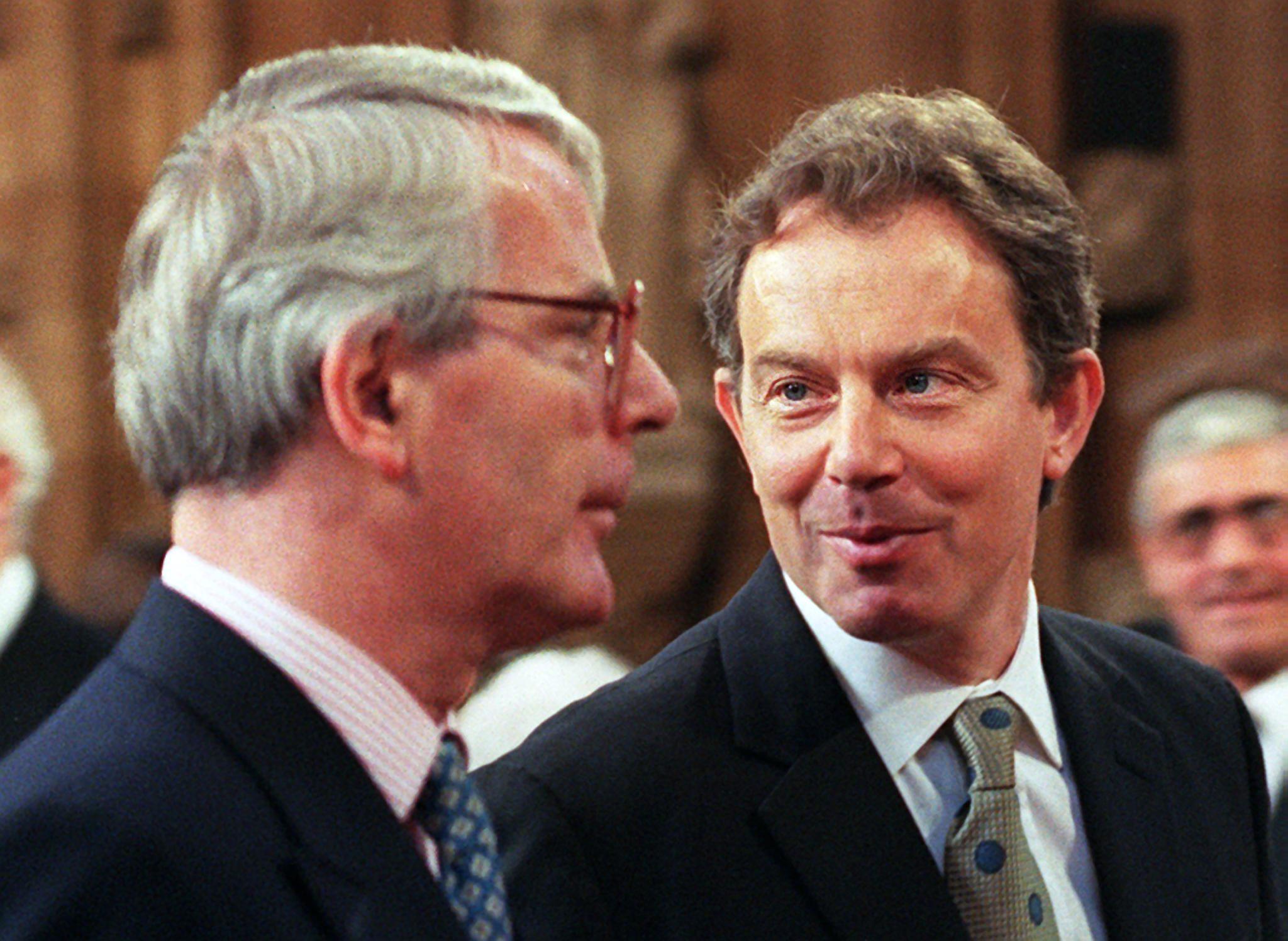 Tony Blair with former prime minister John Major in May 1997