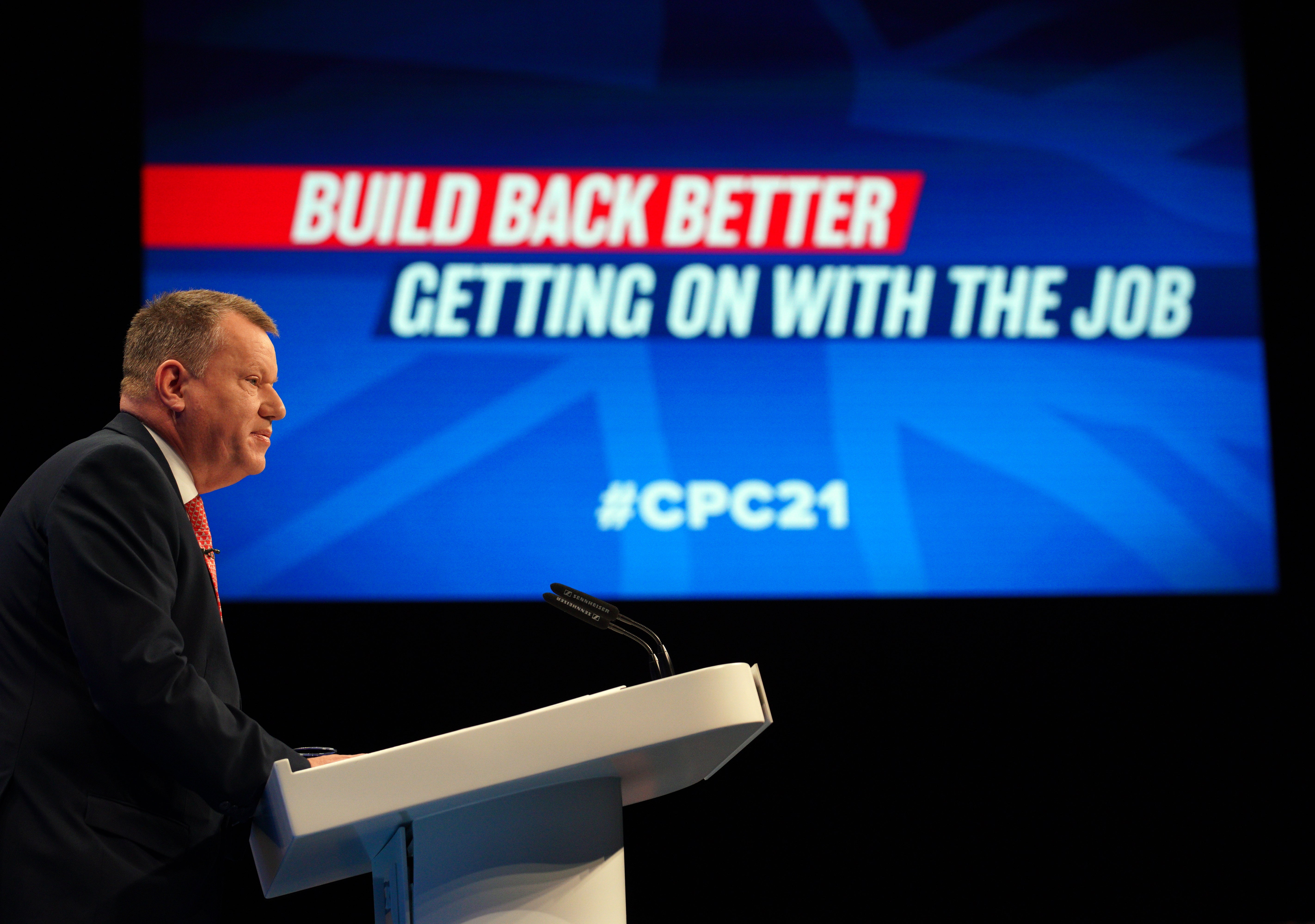 Lord David Frost speaks during the Conservative Party Conference in Manchester in October (Peter Byrne/PA)