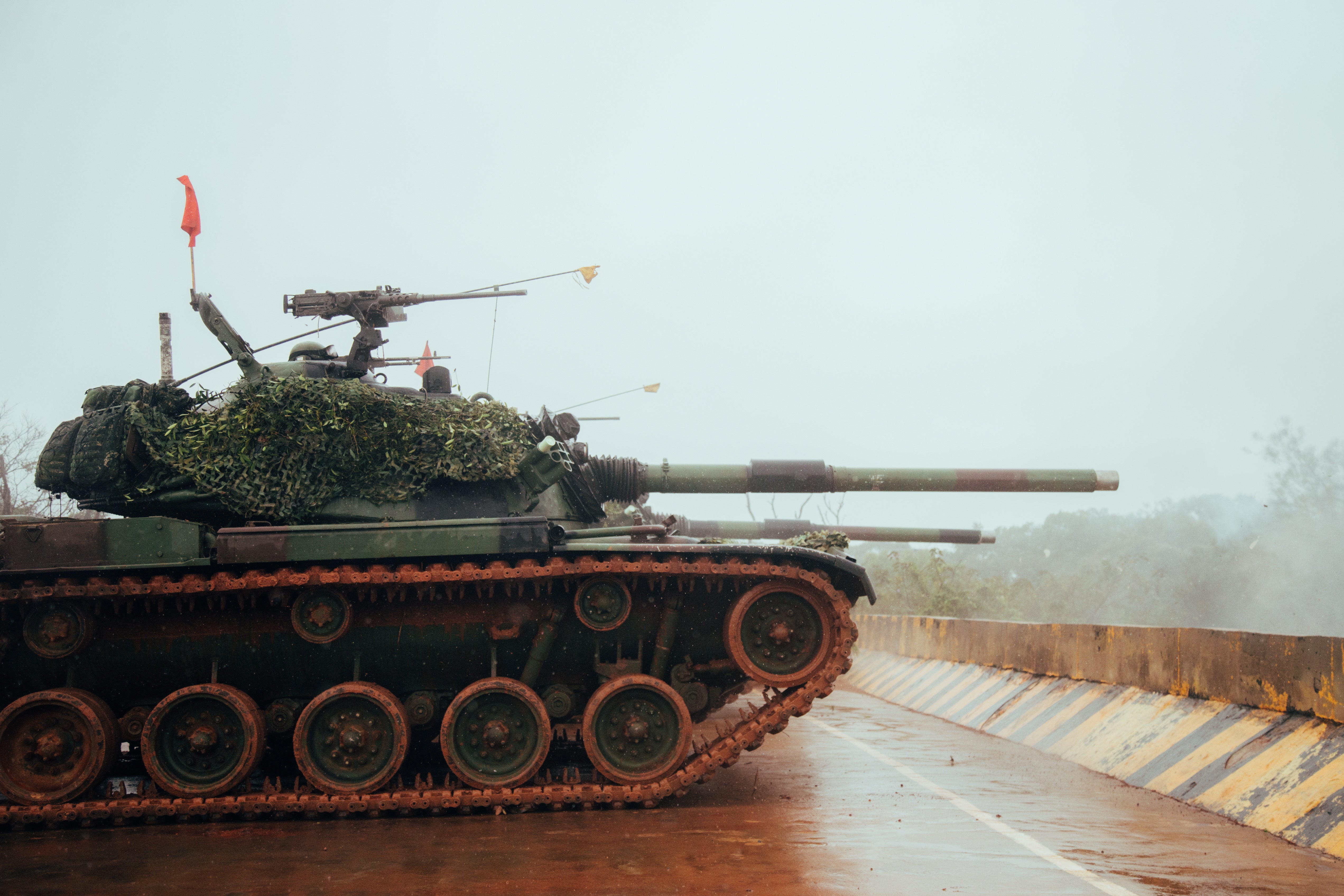 A tank taking part in a military drill in Hsinchu, Taiwan