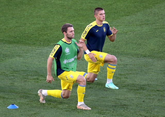 Ukraine’s Vitaliy Mykolenko (right) has signed a four-year deal with Everton (Marco Iacobucci/PA Images).