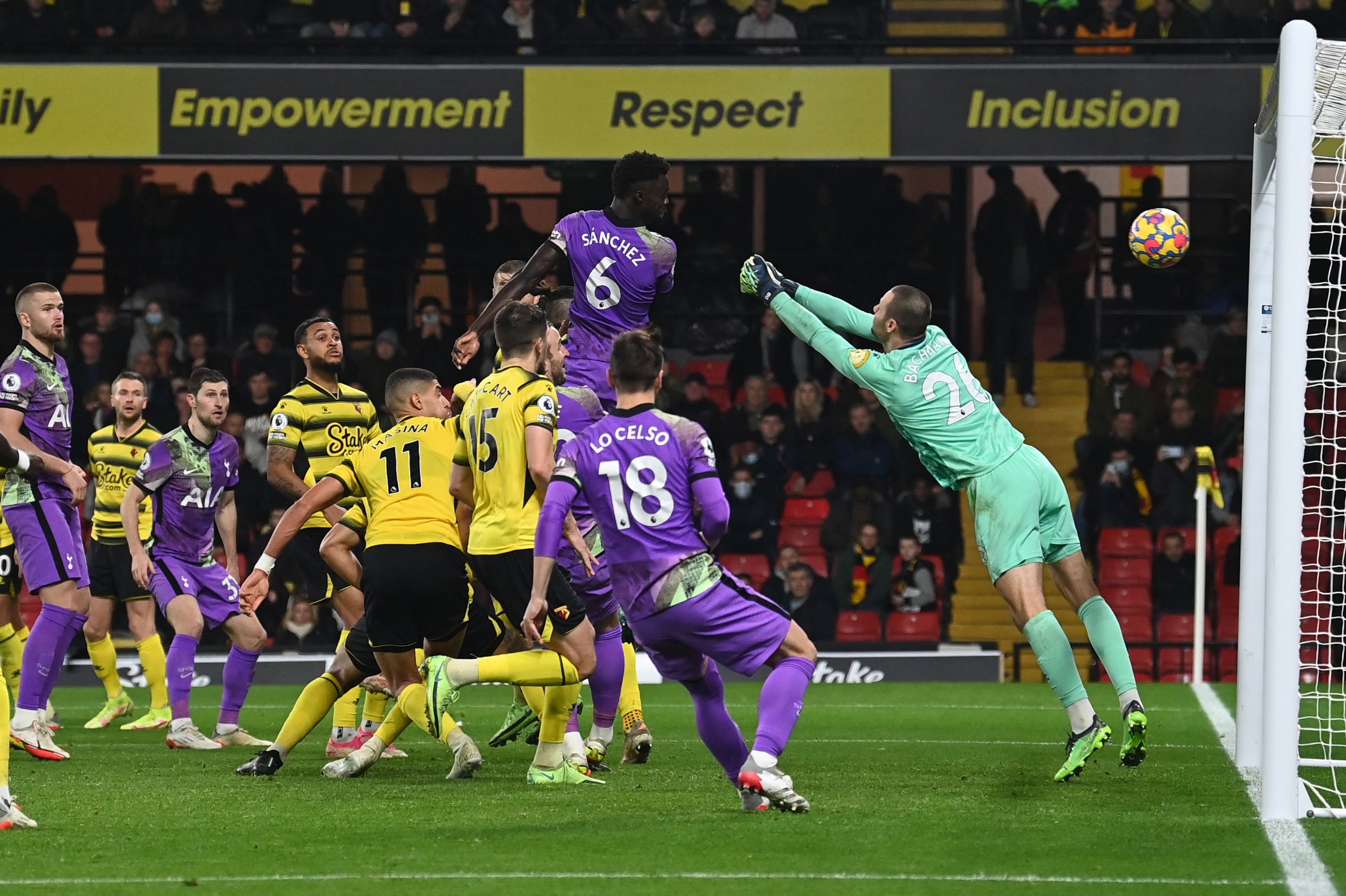 Davinson Sanchez heads home Tottenham’s winner