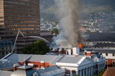 Fire hits South Africa's Parliament Building in Cape Town