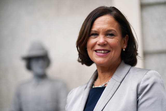 Sinn Fein President Mary Lou McDonald at Leinster House in Dublin (Brian Lawless/PA)