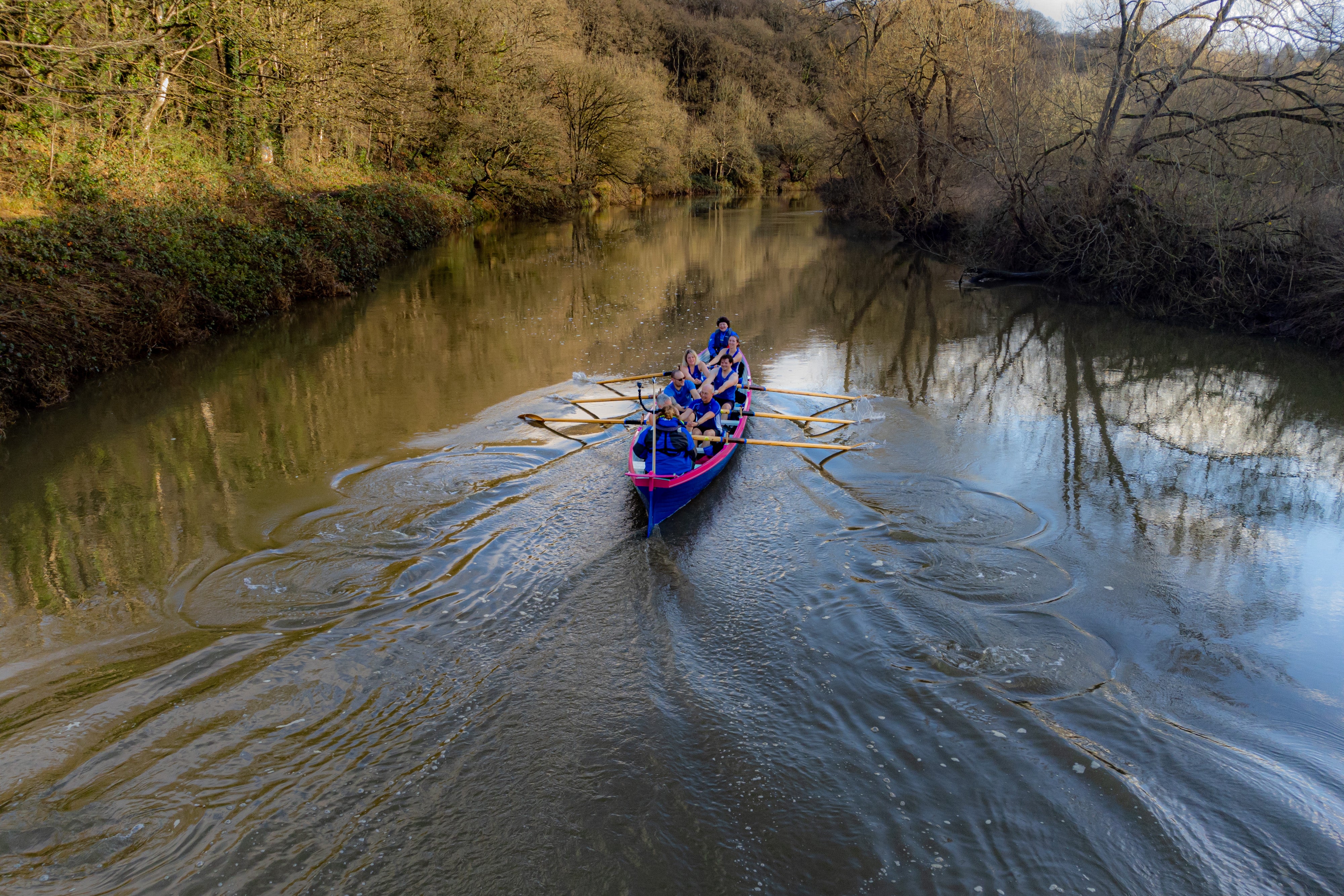 Rowers from the Bristol Gig Club make their way along the River Avon at Conham River Park, Bristol (Ben Birchall/PA)