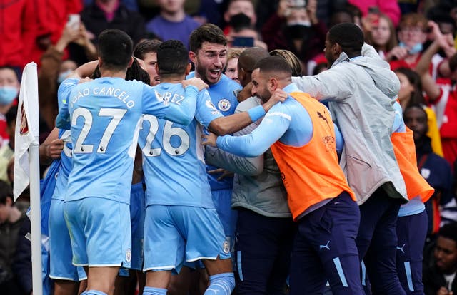 Manchester City extended their lead in the Premier League after Rodri grabbed a last-gasp winner at Arsenal (John Walton/PA)