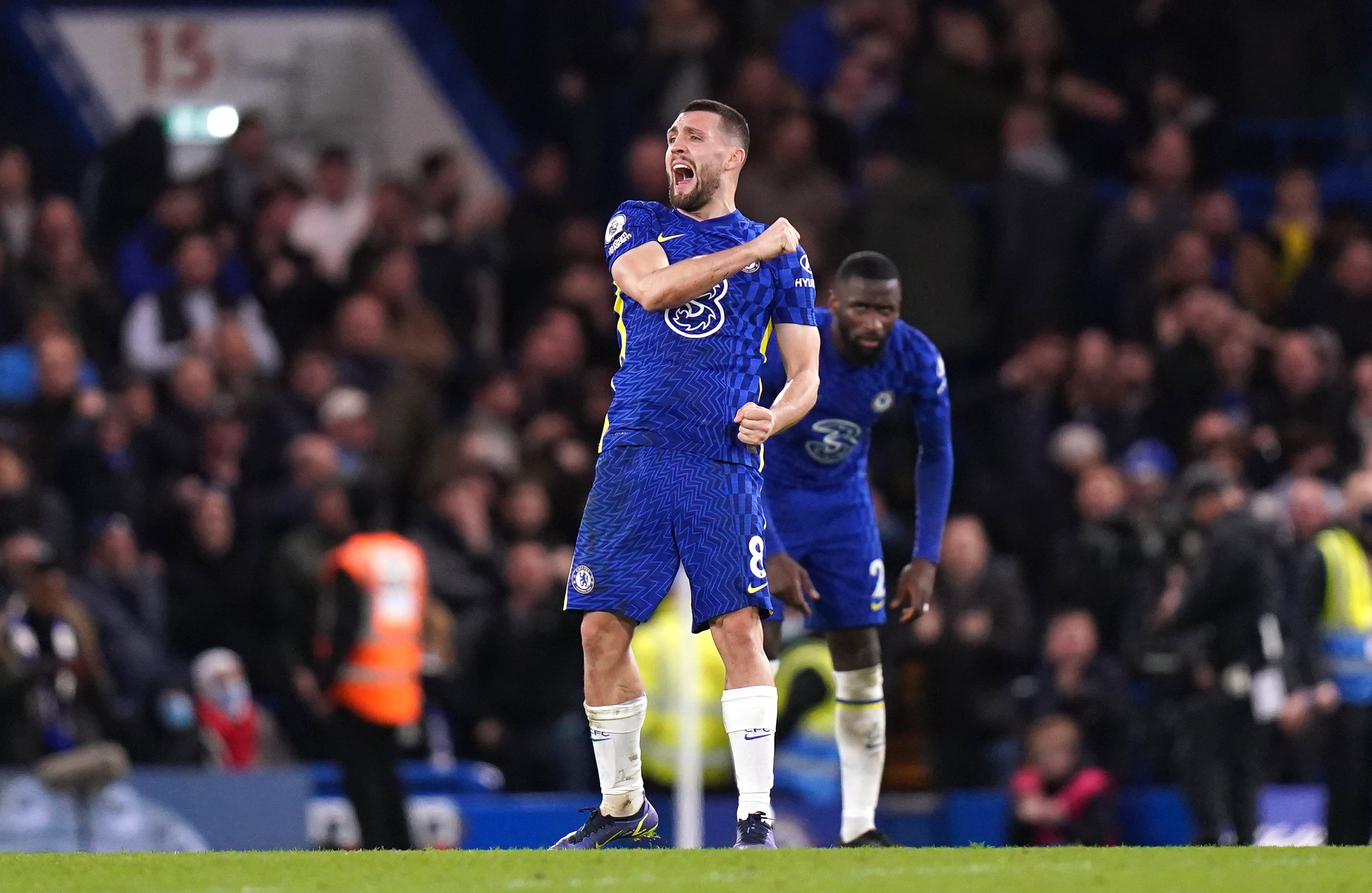 Mateo Kovacic (pictured) and Pulisic scored just before half-time to bring Chelsea level (Adam Davy/PA).