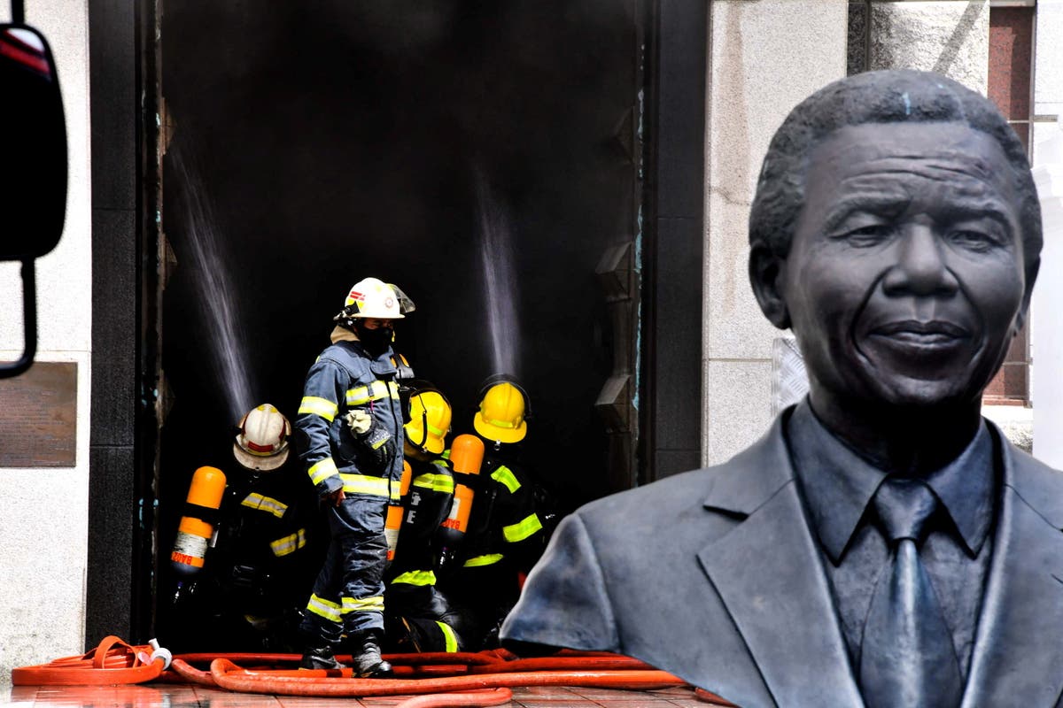 Man charged with arson after fire ravages South African parliament