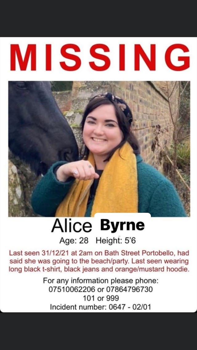 Alice Byrne, 28, has been reported missing from Edinburgh (Byrne family/PA)