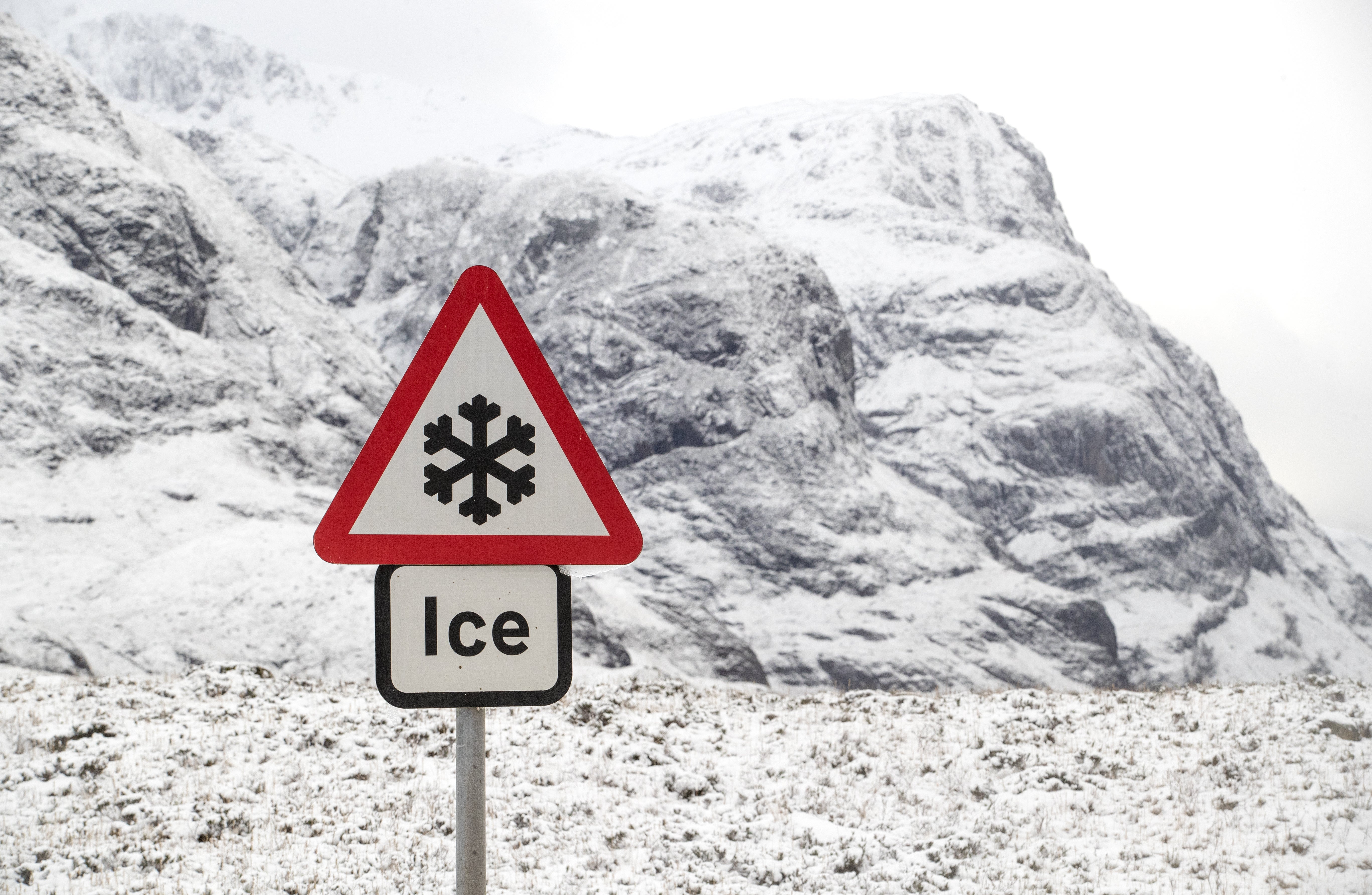 Yellow weather warnings for ice, snow and wind have been issued for parts of the north of Scotland (Jane Barlow/PA)