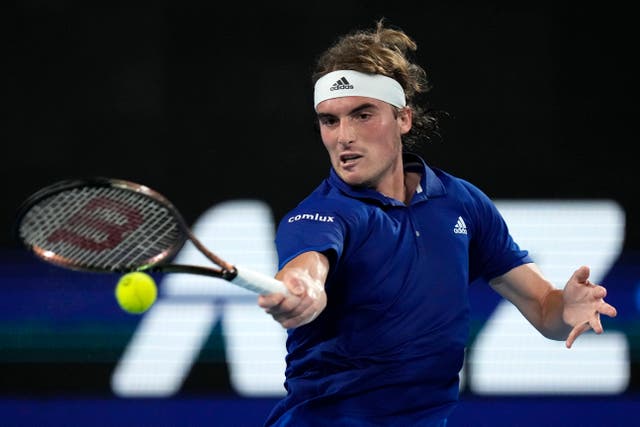 Stefanos Tsitsipas returned to action after elbow surgery in Sydney (Rick Rycroft/AP)