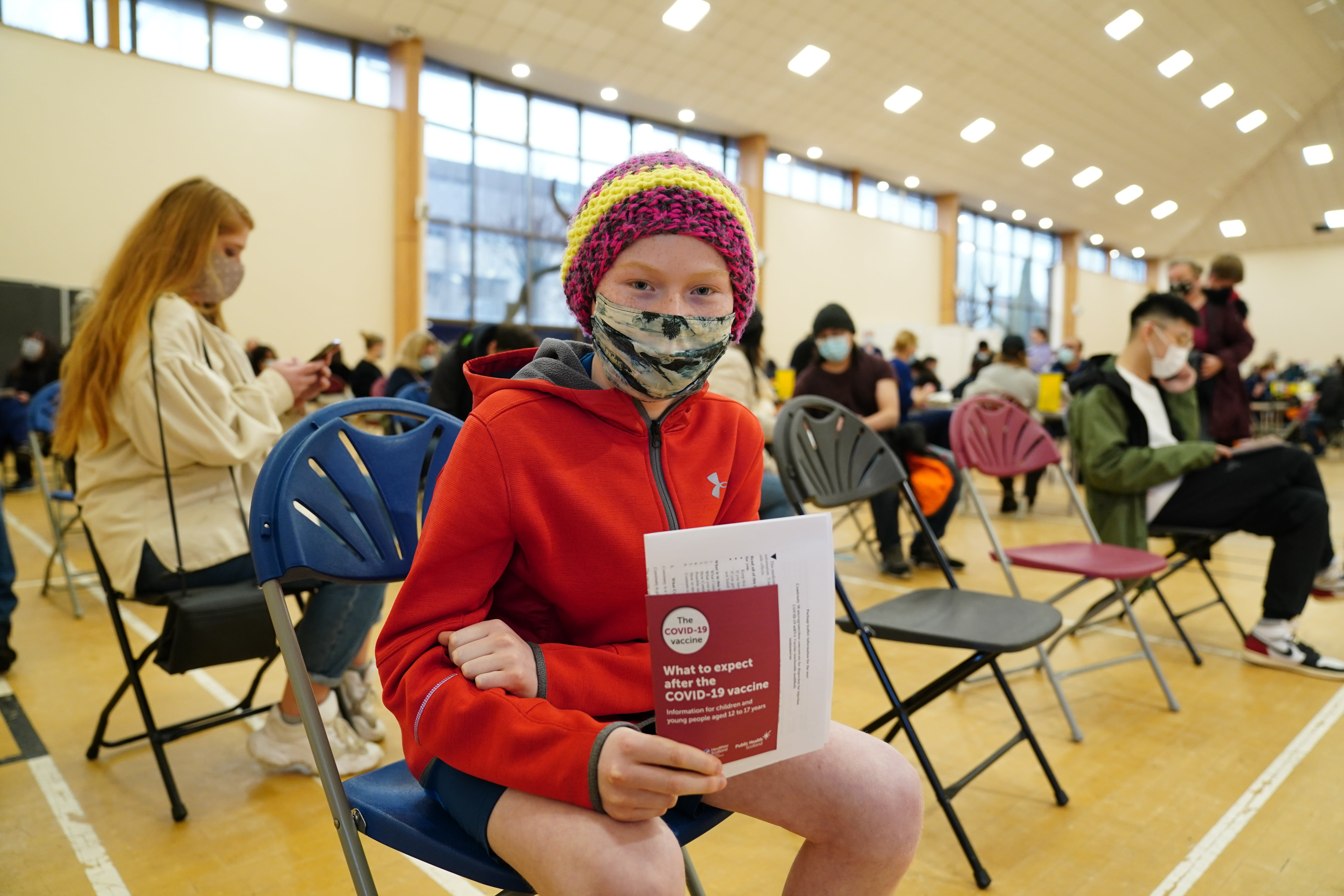 Monday was the first day for 12 to 15-year-olds to get the second dose of the vaccine (Jane Barlow/PA)