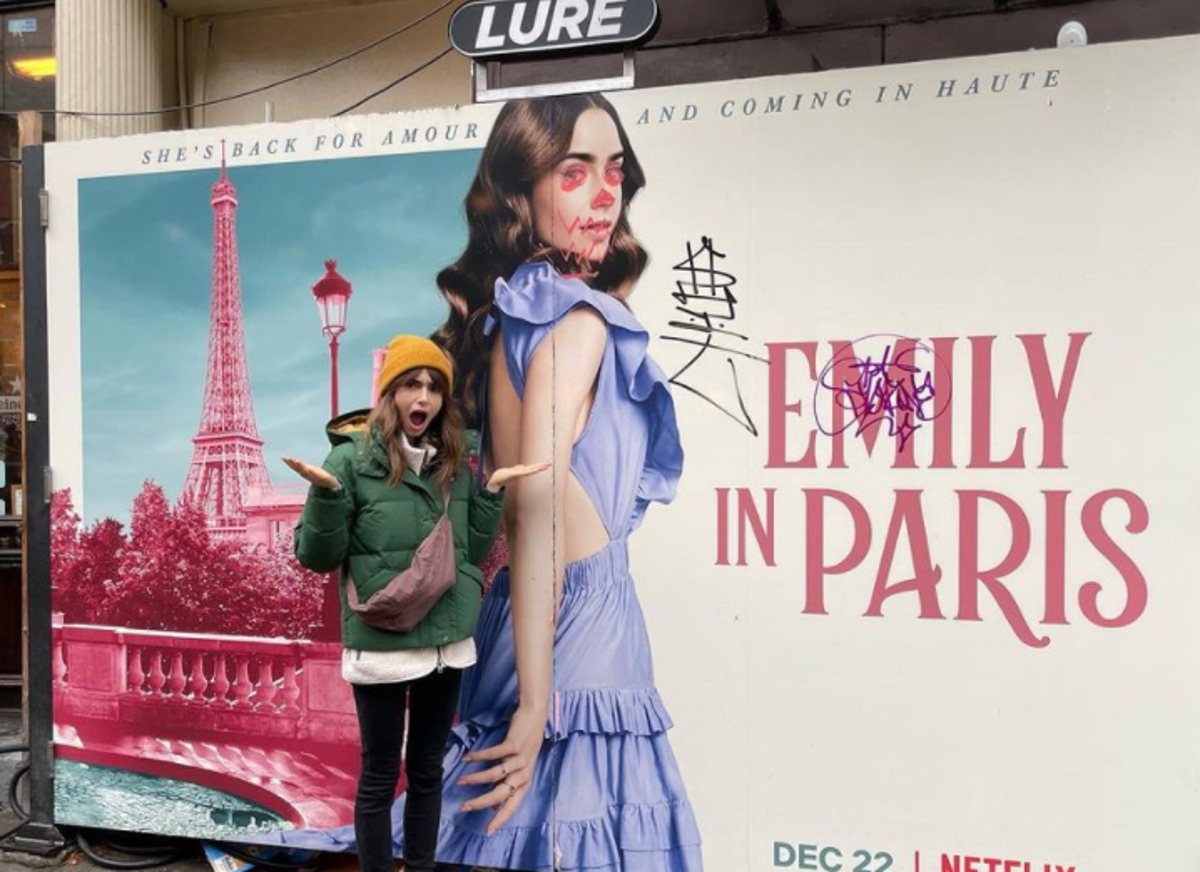 ‘Can’t say I love the new look’: Lily Collins reacts to graffiti on Emily in Paris poster