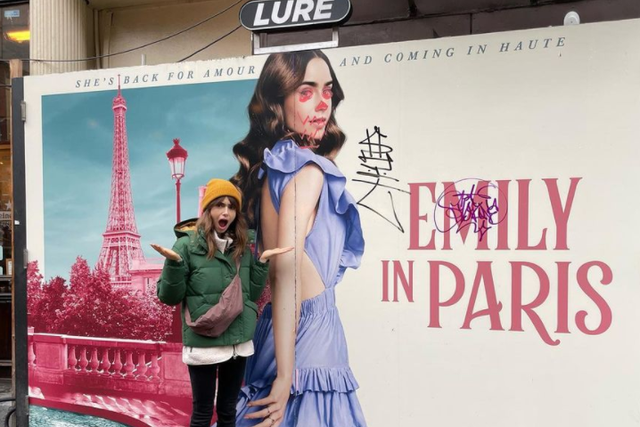<p>Emily in Paris graffiti</p>