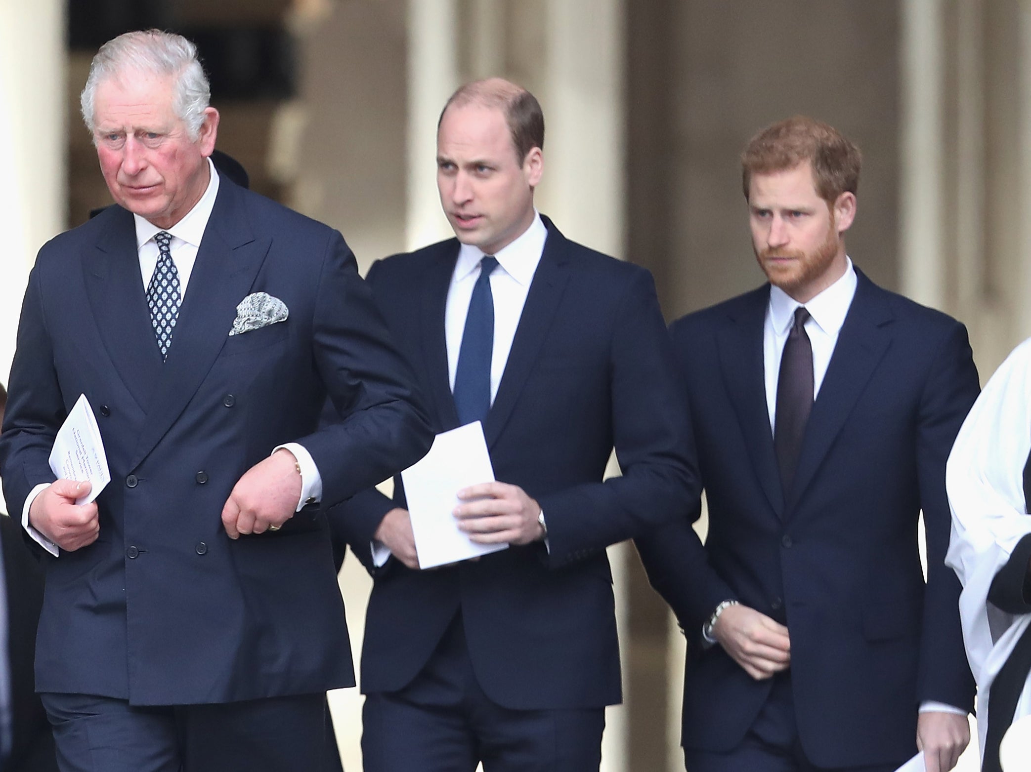 <p>Prince Charles and his sons, Prince William and Prince Harry</p>