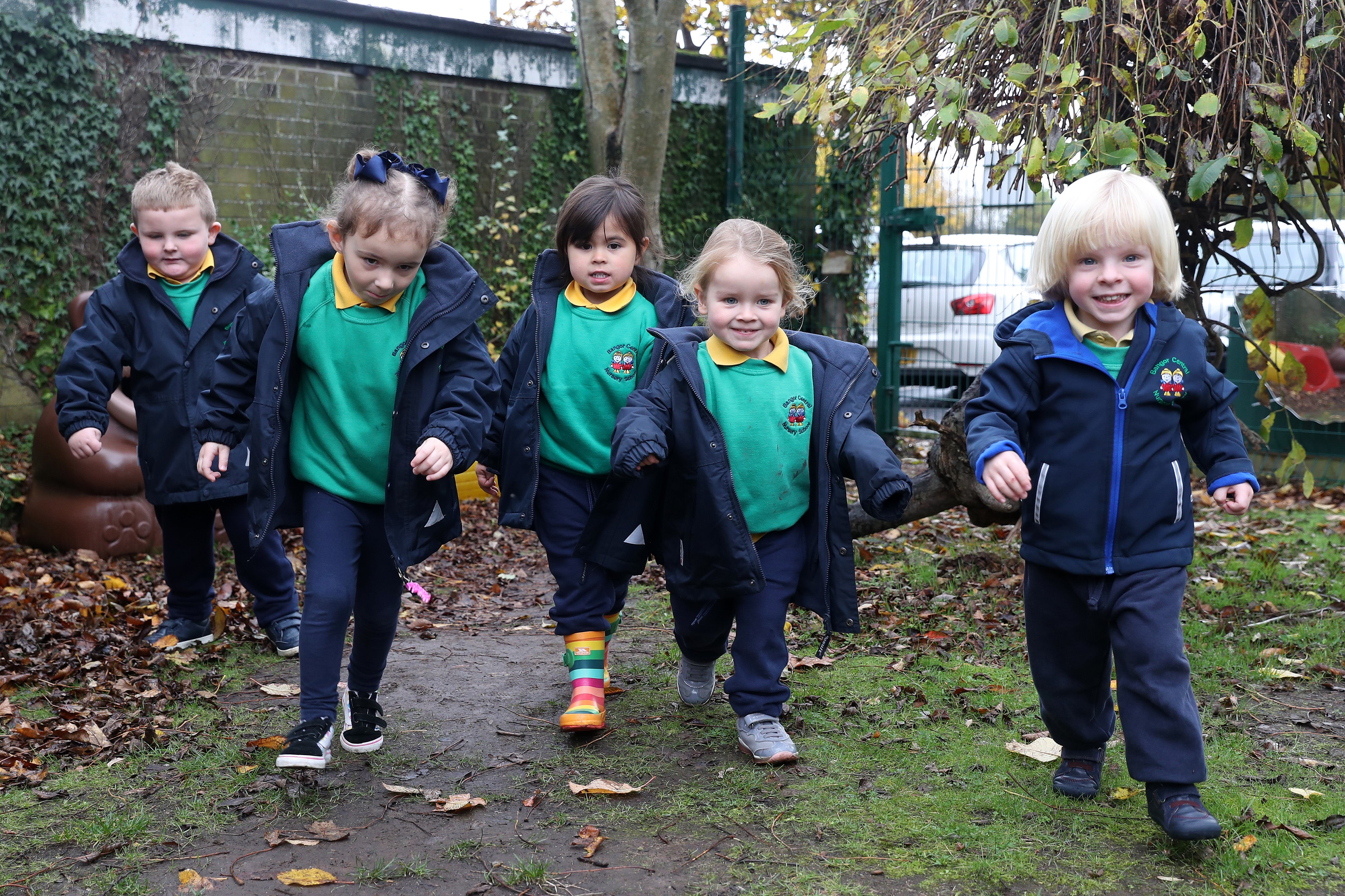 Children at Bangor Nursery School, the latest to transform to integrated status (Declan Roughan)