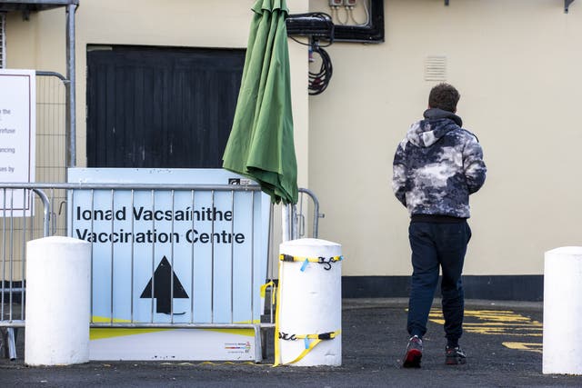 A vaccination centre in County Monaghan (Liam McBurney/PA)