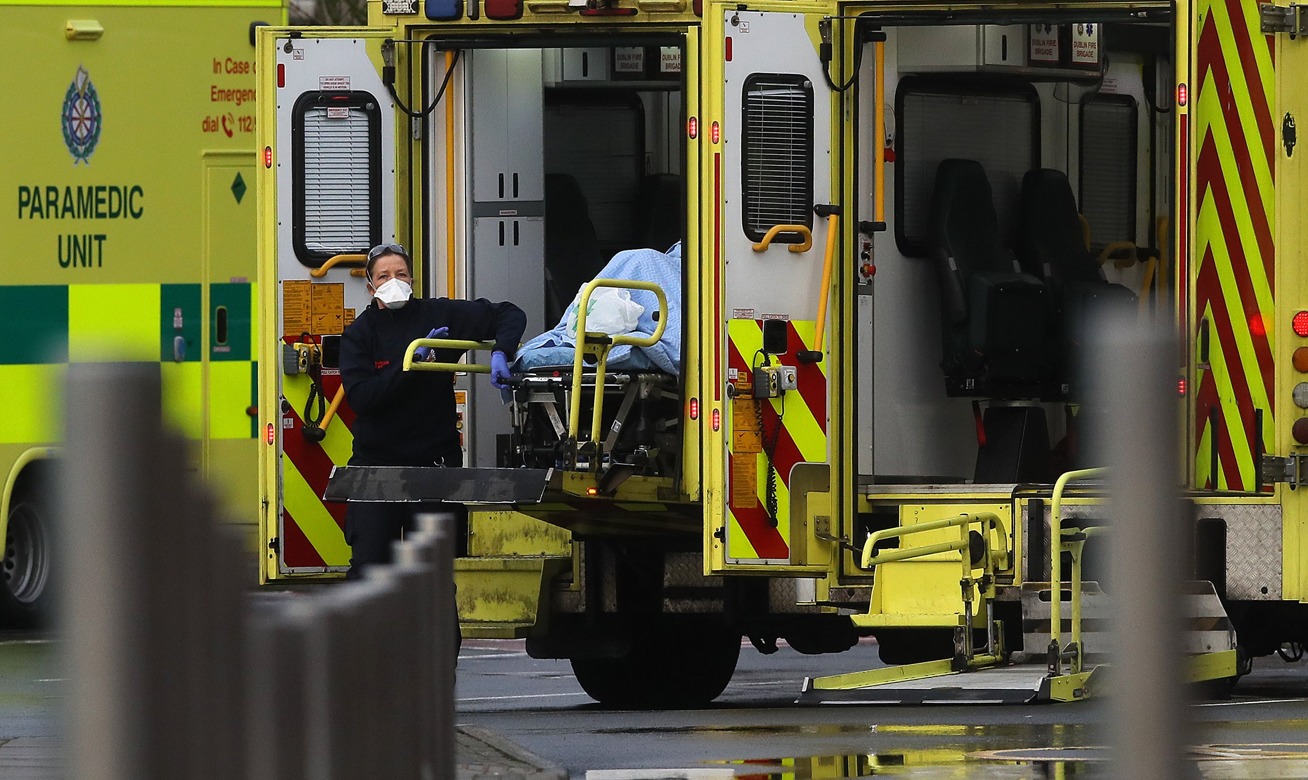 Paramedics and ambulances at the Mater Hospital in Dublin (Brian Lawless/PA)