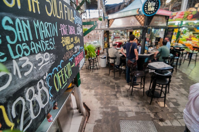 The Mercado de San Telmo, replete with everything from food stands to vinyl