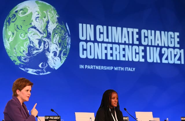 <p>Scottish First Minister Nicola Sturgeon and climate activist Vanessa Nakate at Cop26 in Glasgow in November</p>