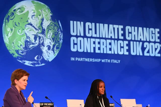 <p>Scottish First Minister Nicola Sturgeon and climate activist Vanessa Nakate at Cop26 in Glasgow in November</p>