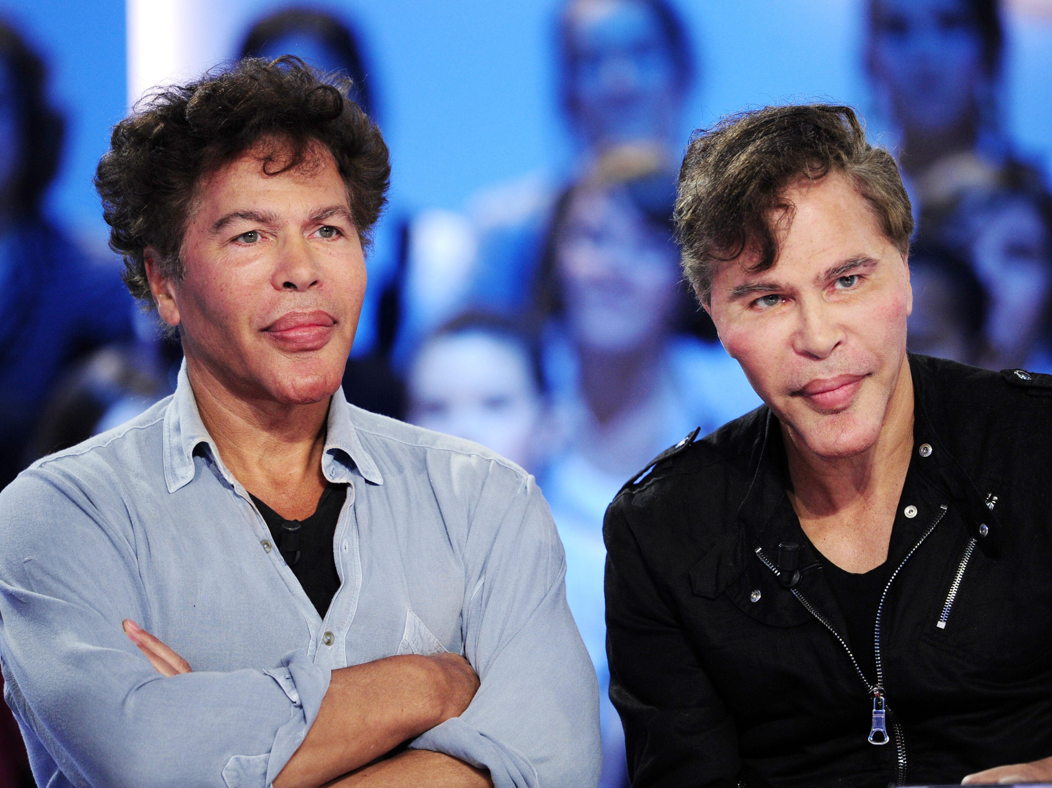 Igor and Grichka Bogdanoff on French television on 20 October 2010 in Paris, France