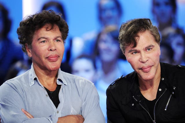 <p>Igor and Grichka Bogdanoff on French television on 20 October 2010 in Paris, France</p>