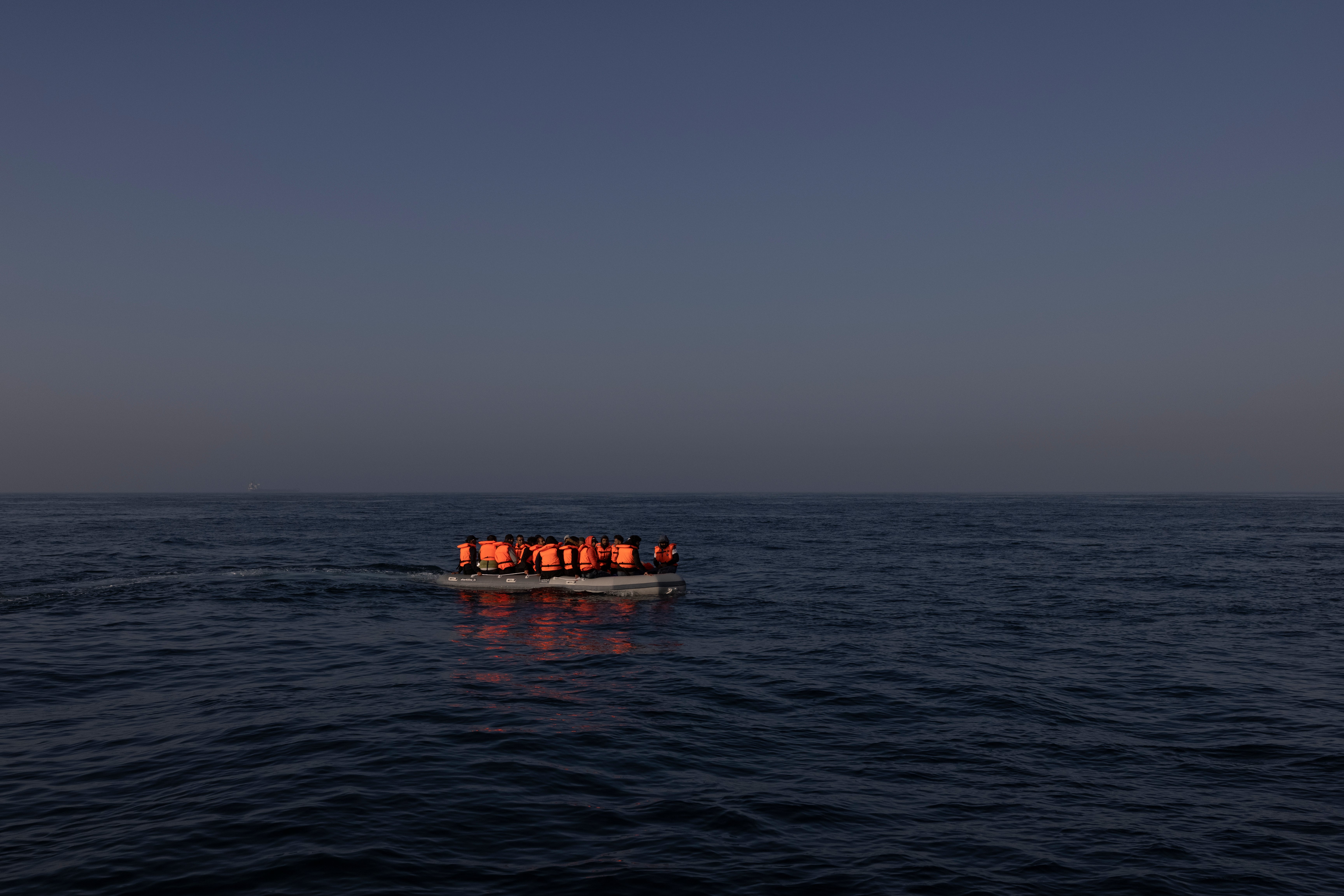 Perilous journey: migrants attempt to cross the Channel on an inflatable craft in July of last year