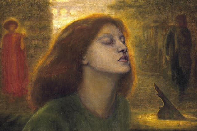 <p>Rossetti’s ‘Beata Beatrix’ depicts the moment his wife Elizabeth Siddal died beside the Thames </p>