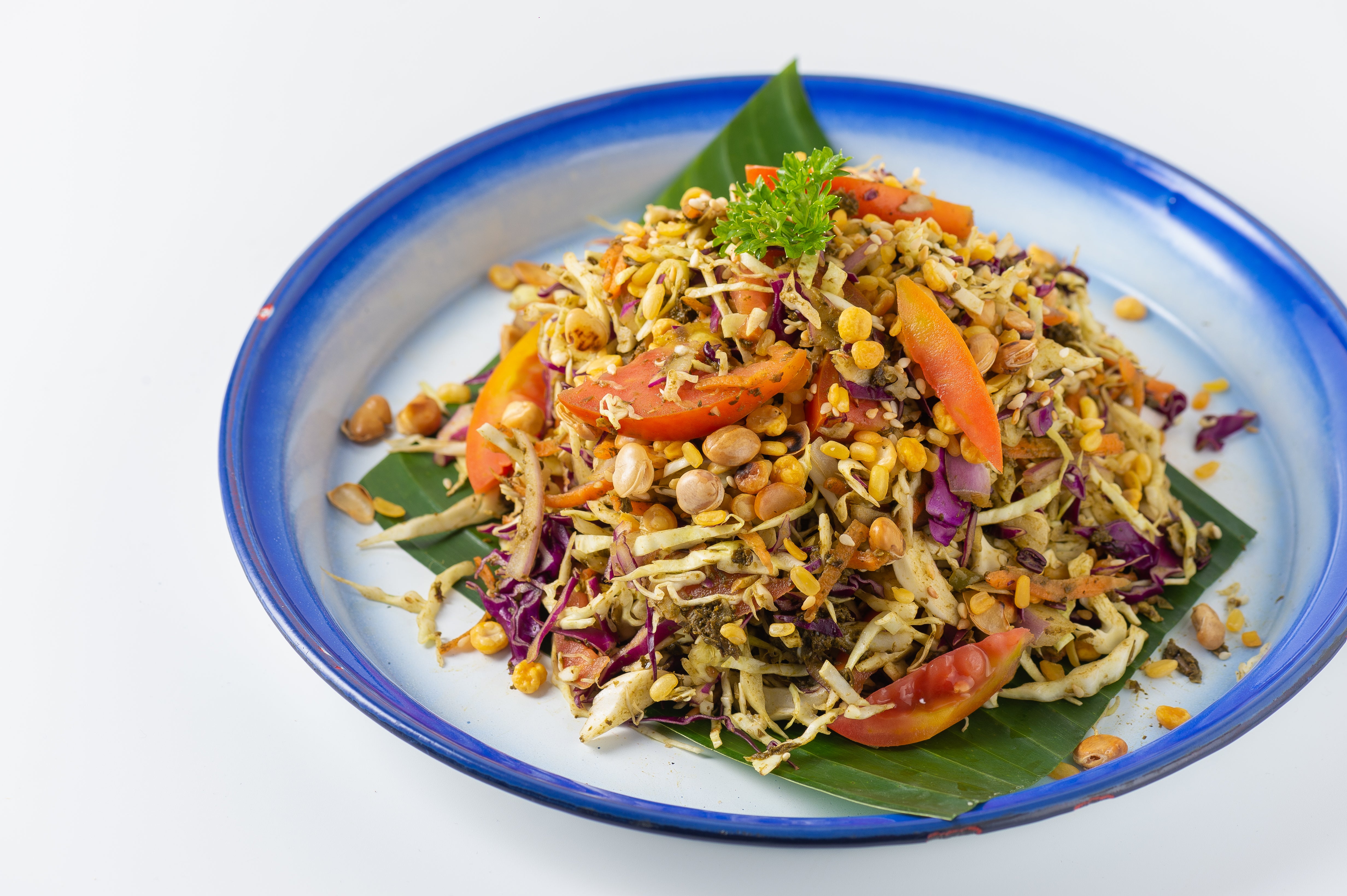 Burmese green tea leaf salad at the Free Bird Cafe