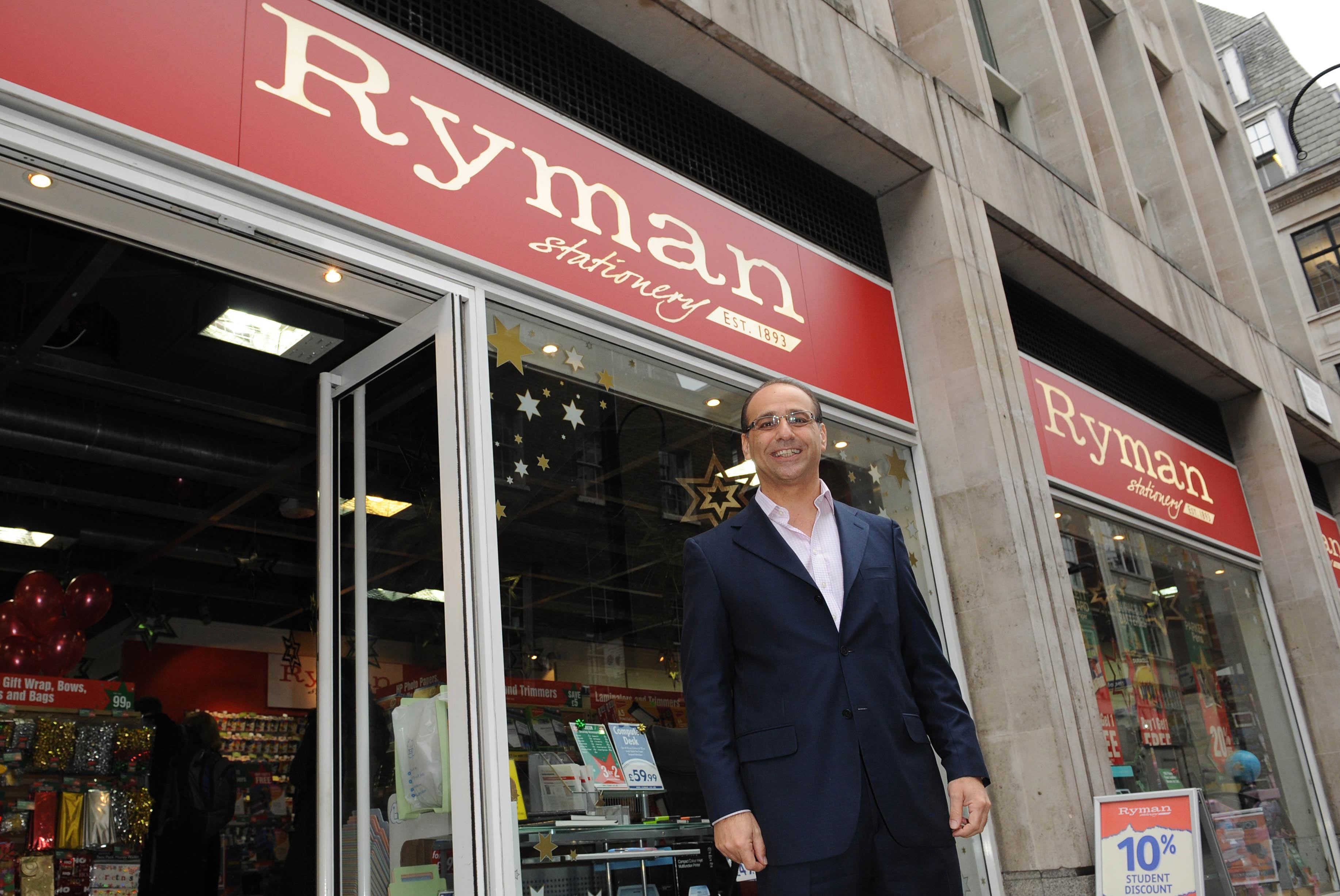 Theo Paphitis outside a Ryman store (Ian West/PA)